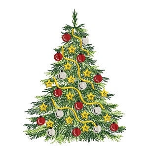 Desenho de bordado de árvore de Natal, 3 tamanhos, download instantâneo