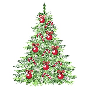 Christmas Tree Embroidery Design Machine Embroidery File 5x7 6x10 Sizes Instant Download Holiday Winter Xmas Decoration Pattern