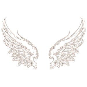 Wings Embroidery Design, 3 sizes, Instant download
