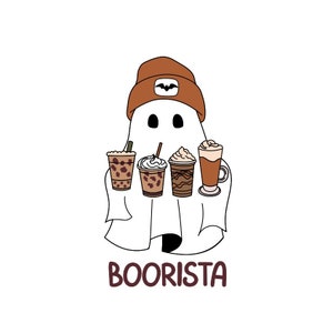 Boorista Ghost With Coffee PNG Funny Halloween Coffee Ghost Digital Download Stay Spooky Sublimation Design For Shirts Mugs Stickers Decor