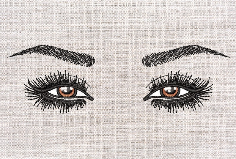 Eyes Embroidery Design Eyelashes Embroidery Design Machine Etsy