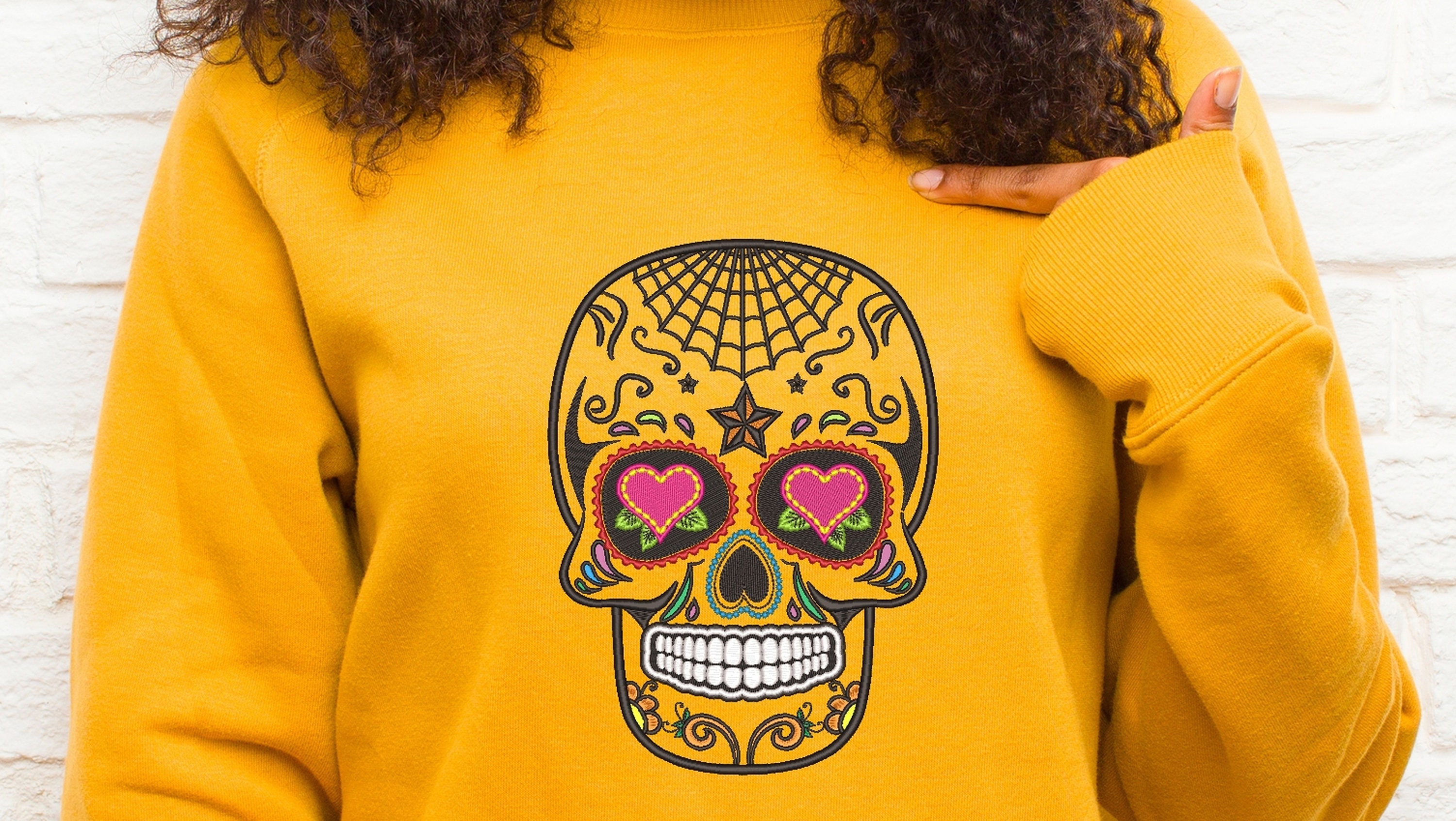 Spider web sugar skull machine embroidery design mexican  etsy Spider web sugar skull machine embroidery design mexican  etsy