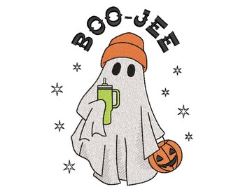 Boojee Ghost Embroidery Design, Halloween Machine Embroidery Design, 3 sizes, Instant Download