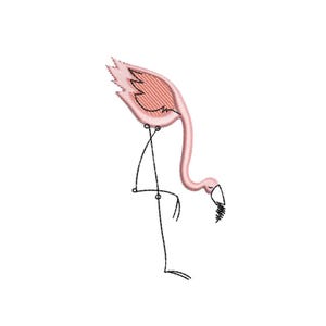 Desenho de bordado de flamingo, Desenho de bordado à máquina, 3 tamanhos, Download instantâneo