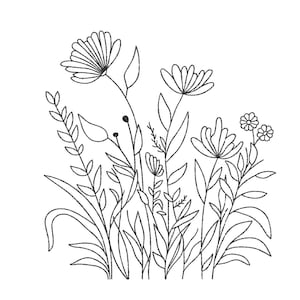 Plants Machine Embroidery Design, Flower Embroidery Flower,  5 sizes, Instant Download