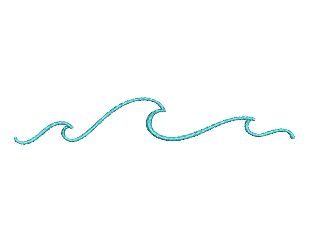 Wave Embroidery Design, Ocean Embroidery, Surf Embroidery File, Seaside