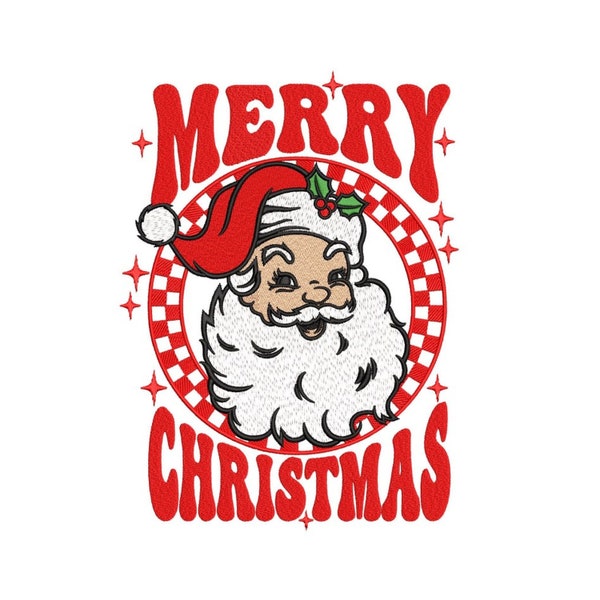 Christmas Santa Claus Embroidery Design, 4 sizes, Instant Download