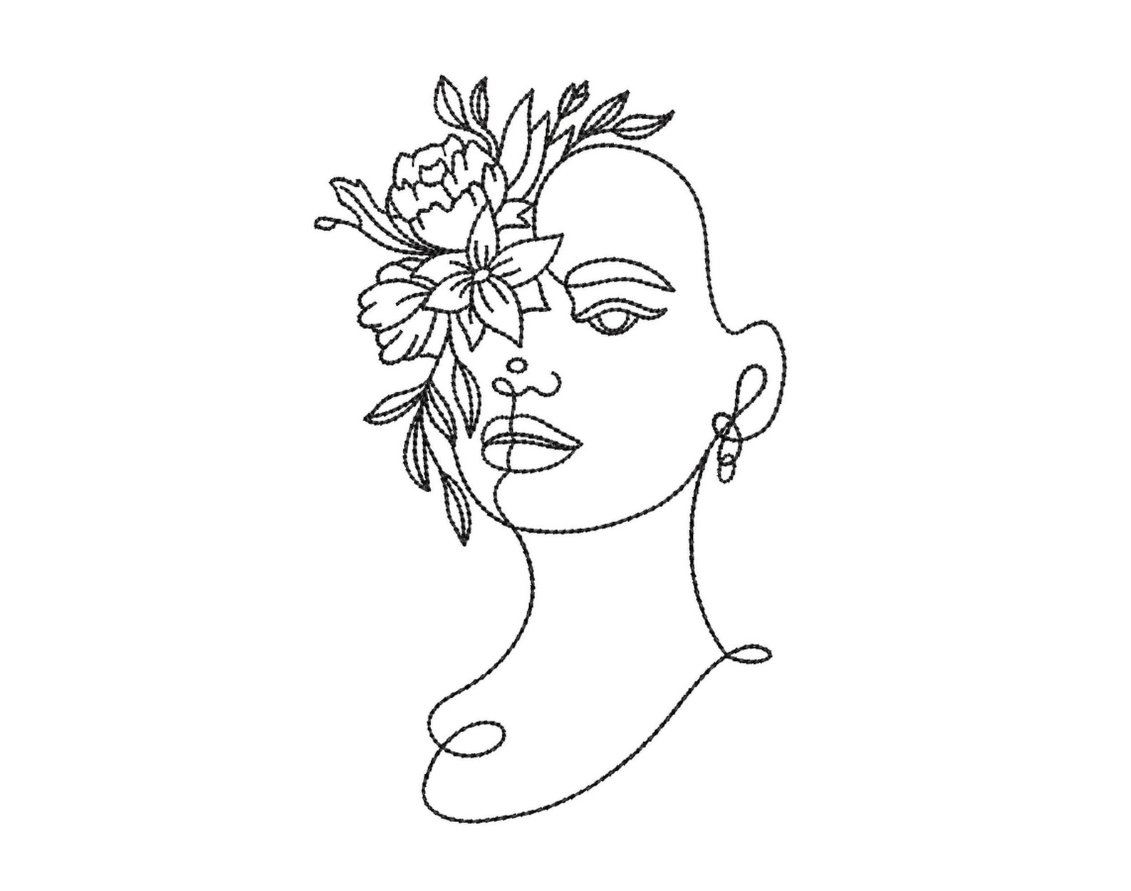 Woman Embroidery Design Face Machine Embroidery Design - Etsy