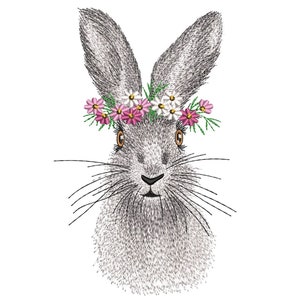 Bunny Embroidery Design, 4 sizes, Instant Download