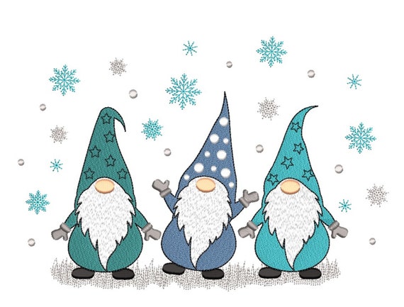 Christmas Gnomes Embroidery Design 4 Sizes Instant Download - Etsy
