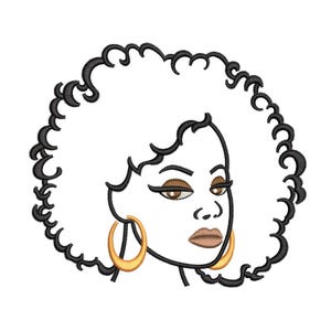 African American Woman Embroidery Design Black Girl Magic Machine Embroidery File 4x4 5x7 6x10 8x8 Inches Instant Download Digital Pattern