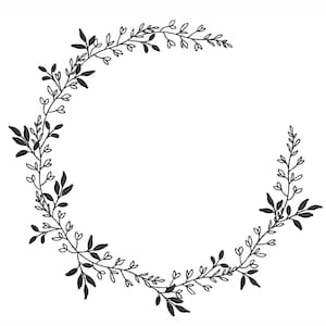 Floral Frame Wreath Embroidery Design, 5 Sizes, Instant Download - Etsy
