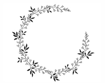 Floral Frame Wreath Embroidery Design For 6x10 8x8 10x12 Hoops Instant Download Elegant Flower Border Machine Embroidery File