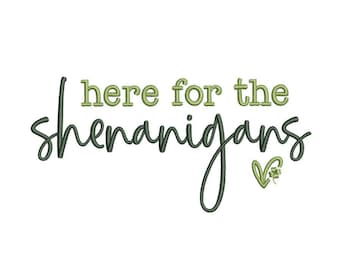 Shenanigans 刺繍デザイン、聖パトリックデー刺繍デザイン、3 サイズ、即時ダウンロードはこちら