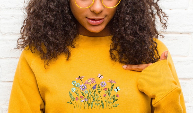 Wildflowers Machine Embroidery Design, 3 Sizes, Instant Download - Etsy