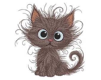 Cat Machine Embroidery Design, Kitten Embroidery File, 3 sizes, Instant Download