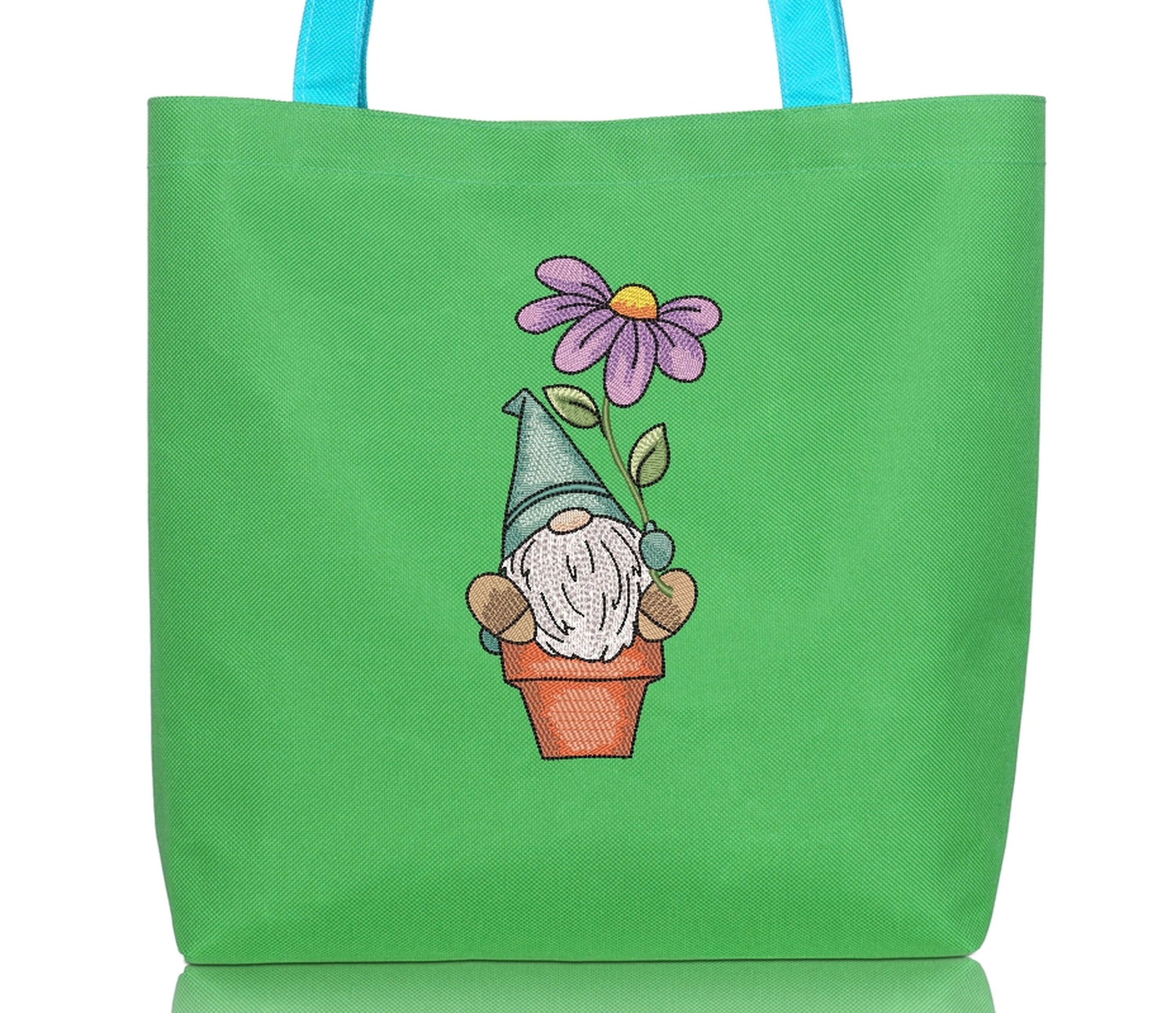 Gnome with a flower embroidery design 3 sizes instant  etsy
