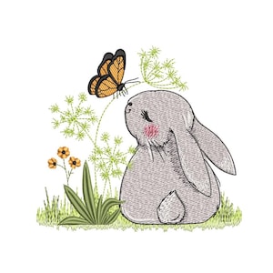 Bunny Embroidery Design, 4 sizes, Instant Download