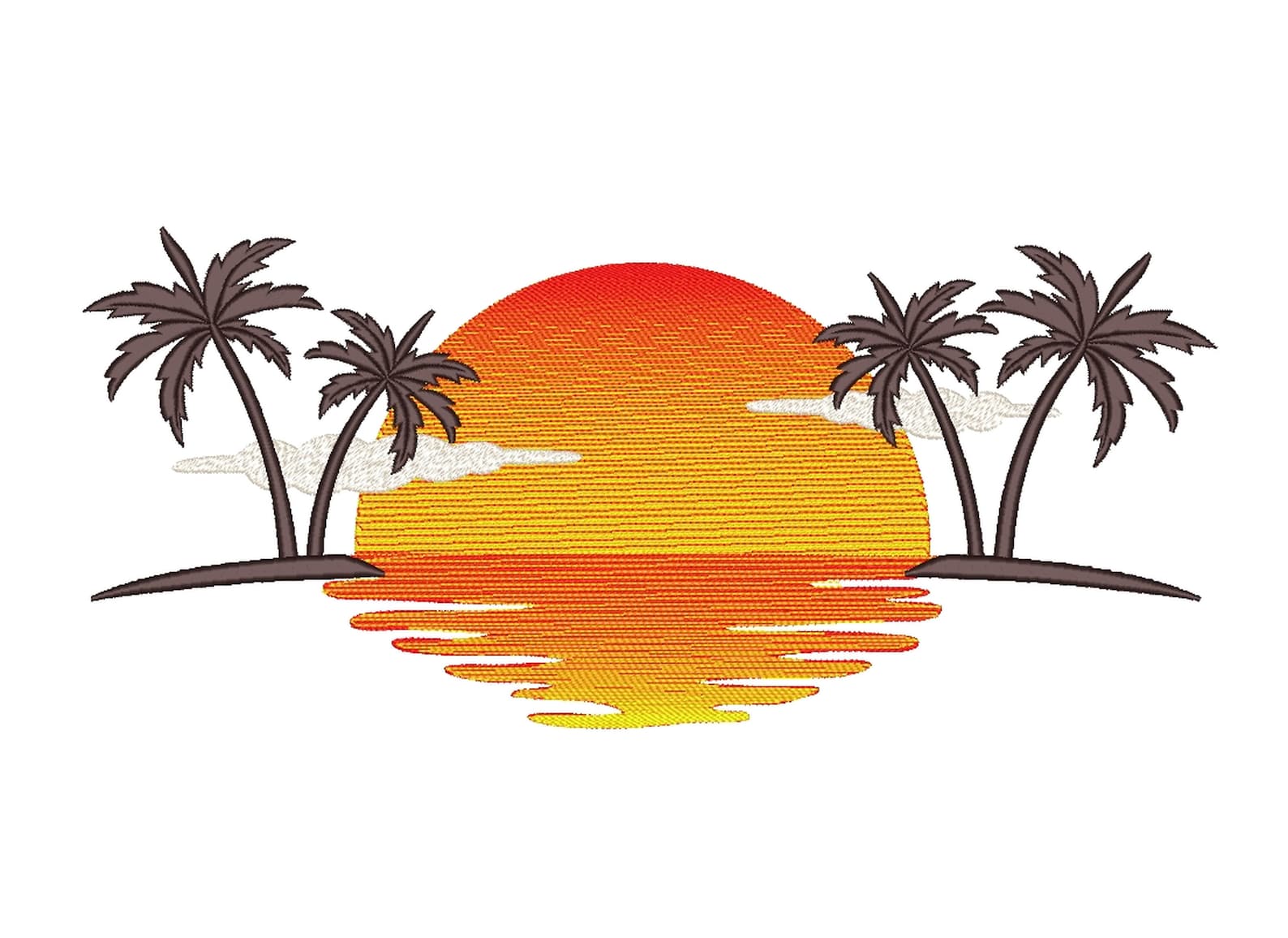 Palm Tree Embroidery Design Summer Beach Embroidery File 4 Etsy