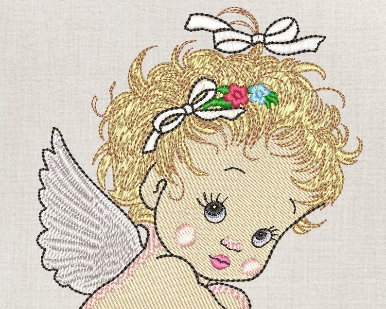 Little Angel Embroidery Design Baby Angel Embroidery Etsy