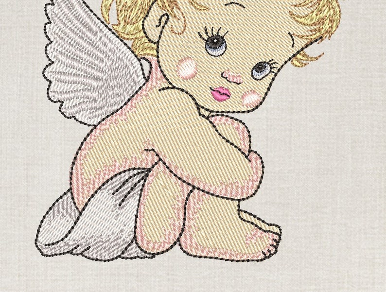 Little Angel Embroidery Design Baby Angel Embroidery Etsy