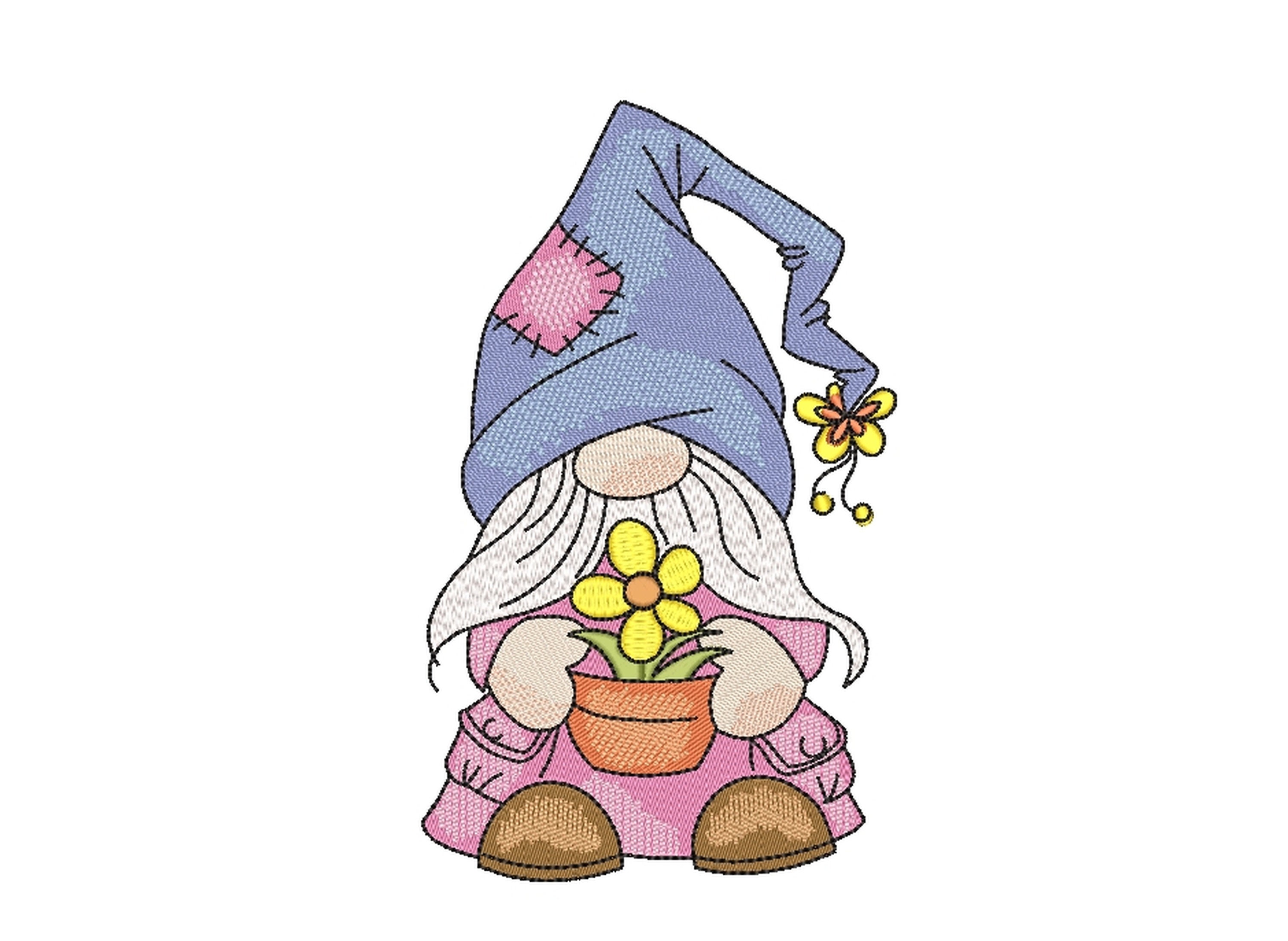 Summer Gnome Embroidery Design 4 Sizes Instant Download Etsy
