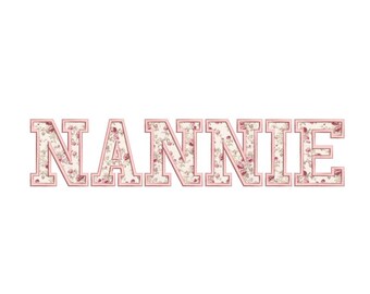 Nannie Applique Embroidery Design, 4 sizes, Instant Download
