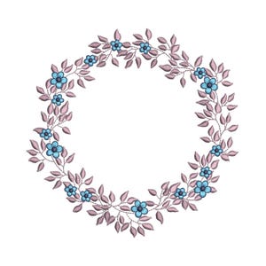 Motif de broderie couronne de fleurs cercle de fleurs élégant fichier de broderie Machine 5 x 7 6 x 10 8 x 8 9 x 9 pouces Téléchargement instantané motif numérique