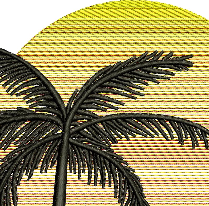 Palm tree embroidery design summer embroidery  etsy Palm tree embroidery design summer embroidery  etsy