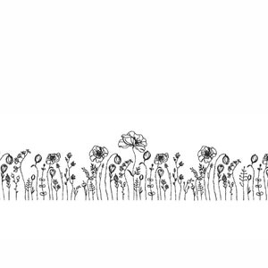 Wildflower Meadow Embroidery Design Instant Download Machine Embroidery File Floral Field Design for Towels Bags Decor Includes 3 Sizes