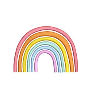 Rainbow Embroidery Design, 3 sizes, Instant Download
