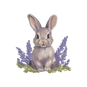 Easter Bunny Embroidery Design, 3 sizes, Instant Download