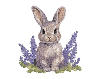 Diseño de bordado de conejito de Pascua, 3 tamaños, Descarga instantánea