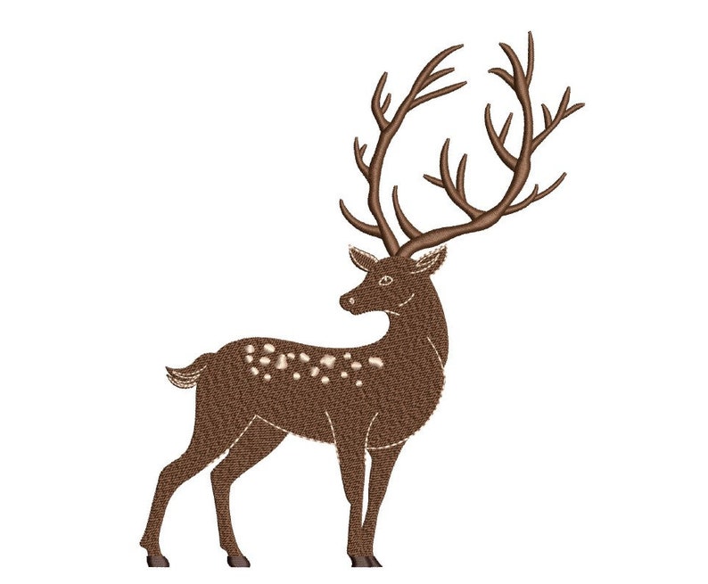 Deer Embroidery Design 5 Sizes Instant Download Etsy