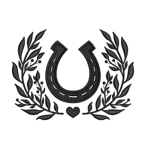 Horseshoe Embroidery Design, 3 sizes, Instant Download