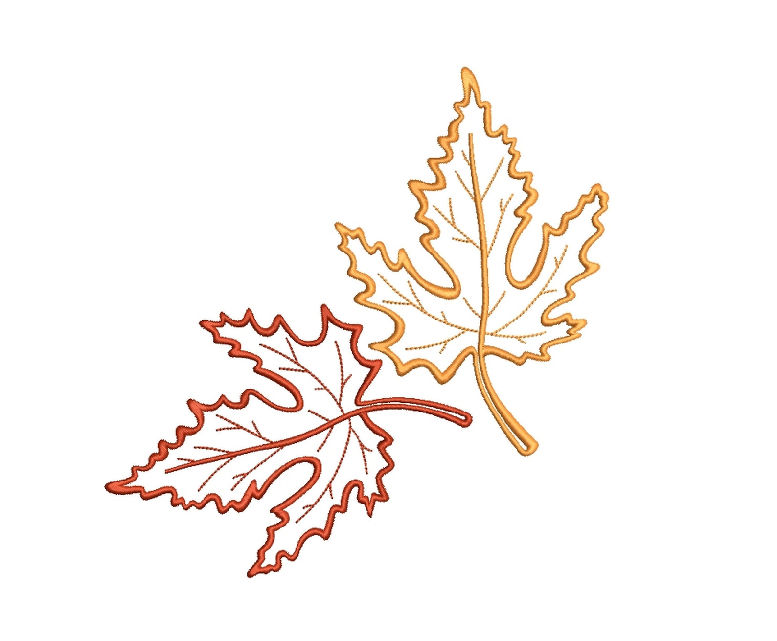 Maple Leaves Machine Embroidery Design Autumn Embroidery Etsy
