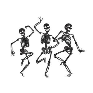 Dancing Skeletons Embroidery Design, Halloween Machine Embroidery Design, 3 sizes, Instant Download