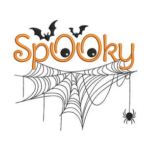 Spooky Embroidery Design, Halloween Embroidery File, 5 sizes, Instant Download