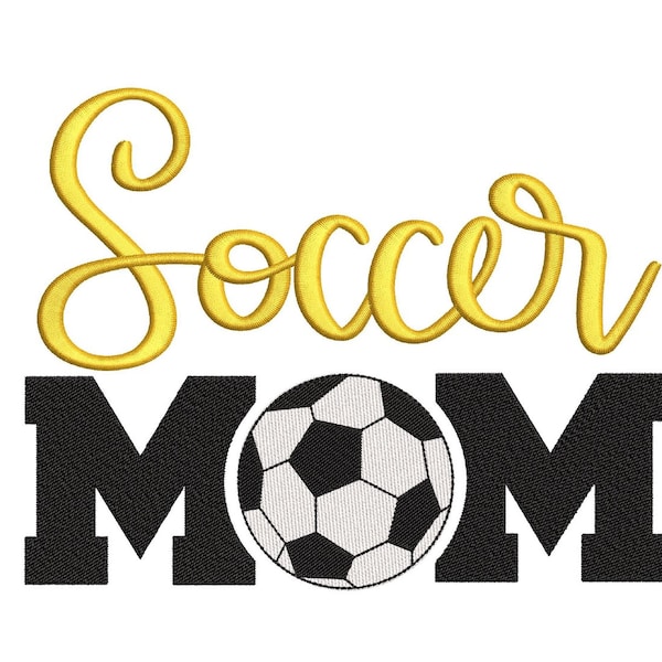 Soccer Mom Embroidery design, Soccer Mom Life Embroidery, Supportive Mom Embroidery File, Sport Embroidery Design, 3 sizes, Instant Download