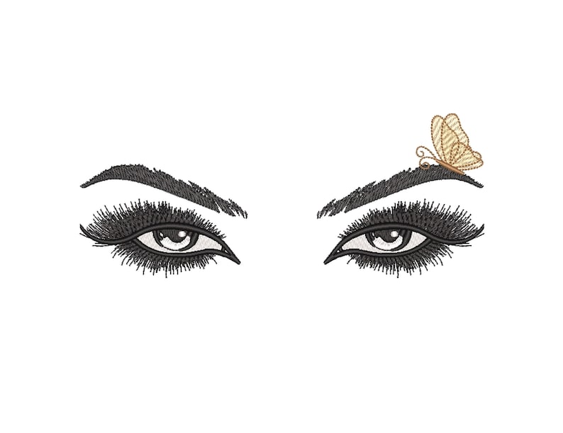 Eyes Machine Embroidery Design Eyelashes Embroidery Design 6 Etsy