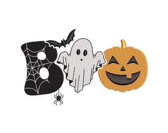 Boo Machine Embroidery Design Halloween Embroidery File for 4x4 5x7 Hoops Cute Spooky Stitch for Halloween Projects Instant Download