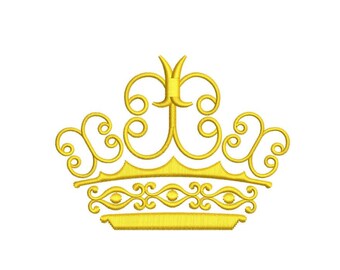 Diseño de bordado de corona de reina, 2 tamaños, descarga instantánea