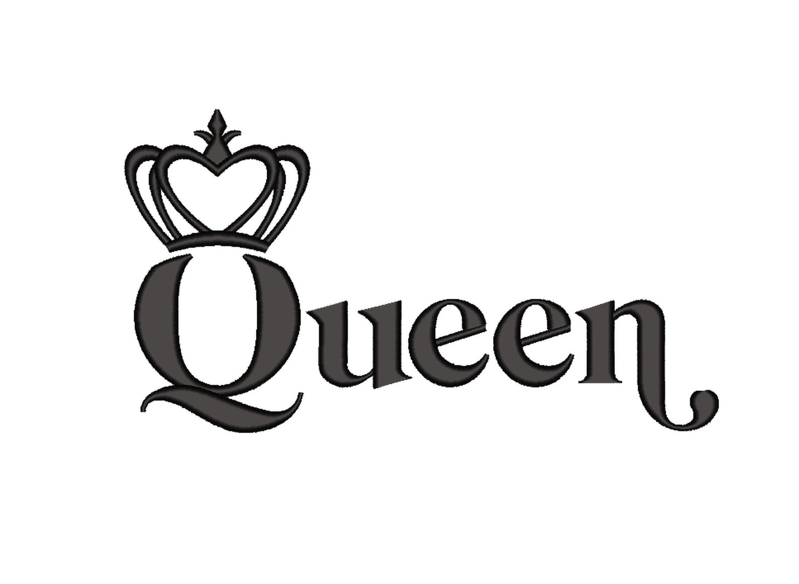 Queen Embroidery Design 3 sizes Instant Download Etsy
