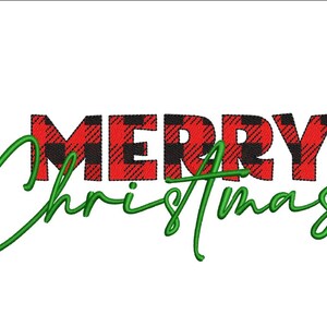 Merry Christmas Stickdatei, 4 Größen, Sofort Download