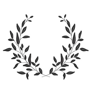 Floral Wreath Embroidery Design, 5 sizes, Instant Download