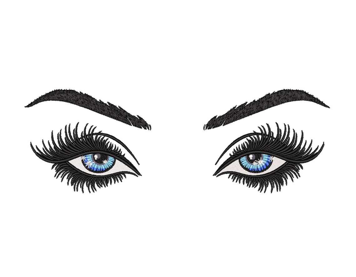 Eyes Embroidery Design 5 Sizes Instant Download Etsy
