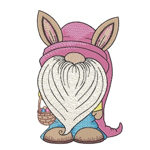 Easter Gnome Embroidery Design,  4 sizes, Instant Download