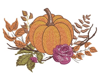 Herbst Kürbis Stickdatei Herbst Kürbis Stickdatei Maschinenstickerei Muster 4 Grössen Instant Download