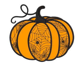 Pumpkin Applique Embroidery Design Halloween Machine Embroidery File for Fall Towels Shirts Bags 4 Sizes Included Instant Download