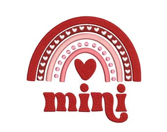 Miniaturowy wzór haftu tęczowego, plik haftu córki, 2 rozmiary, natychmiastowe pobranie